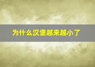 为什么汉堡越来越小了