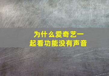 为什么爱奇艺一起看功能没有声音