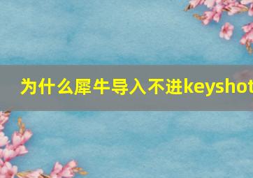 为什么犀牛导入不进keyshot