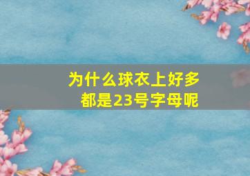 为什么球衣上好多都是23号字母呢