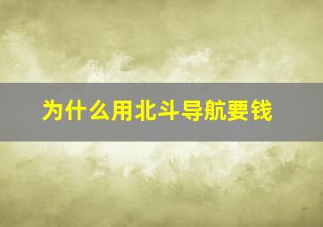 为什么用北斗导航要钱