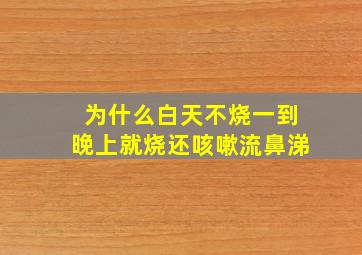 为什么白天不烧一到晚上就烧还咳嗽流鼻涕