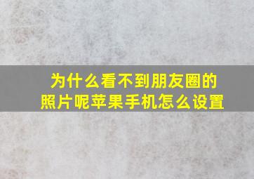 为什么看不到朋友圈的照片呢苹果手机怎么设置