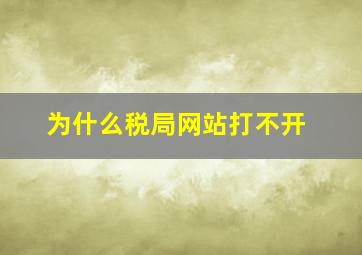 为什么税局网站打不开