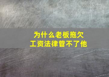 为什么老板拖欠工资法律管不了他