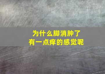 为什么脚消肿了有一点痒的感觉呢