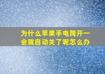 为什么苹果手电筒开一会就自动关了呢怎么办