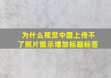 为什么视觉中国上传不了照片提示增加标题标签