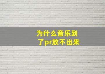 为什么音乐到了pr放不出来