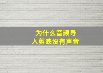 为什么音频导入剪映没有声音