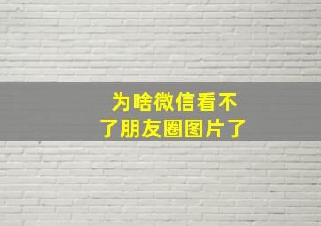 为啥微信看不了朋友圈图片了