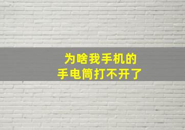 为啥我手机的手电筒打不开了