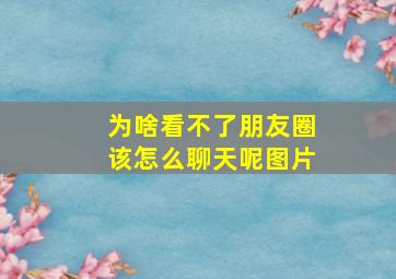 为啥看不了朋友圈该怎么聊天呢图片