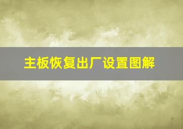 主板恢复出厂设置图解