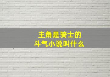 主角是骑士的斗气小说叫什么