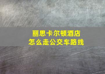 丽思卡尔顿酒店怎么走公交车路线