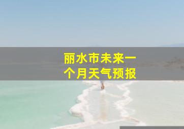 丽水市未来一个月天气预报