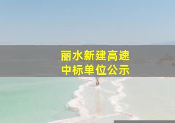 丽水新建高速中标单位公示