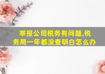 举报公司税务有问题,税务局一年都没查明白怎么办