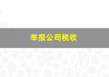 举报公司税收