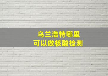 乌兰浩特哪里可以做核酸检测