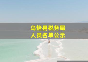 乌恰县税务局人员名单公示