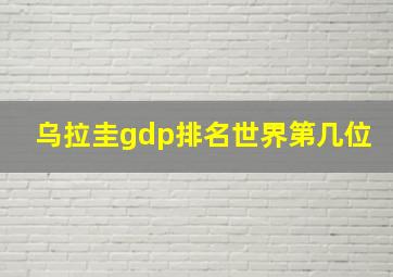 乌拉圭gdp排名世界第几位