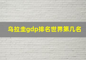 乌拉圭gdp排名世界第几名