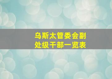 乌斯太管委会副处级干部一览表