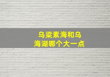 乌梁素海和乌海湖哪个大一点