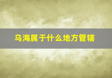 乌海属于什么地方管辖