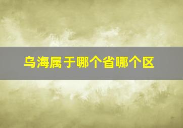 乌海属于哪个省哪个区