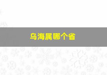 乌海属哪个省