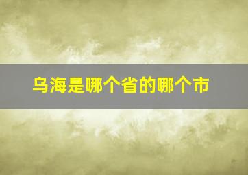 乌海是哪个省的哪个市