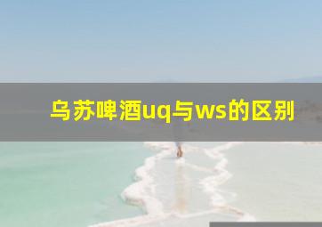 乌苏啤酒uq与ws的区别