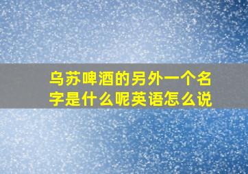 乌苏啤酒的另外一个名字是什么呢英语怎么说