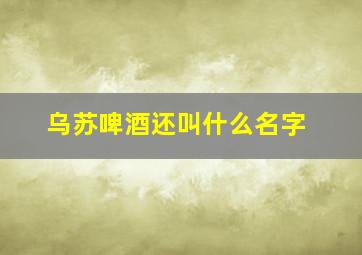 乌苏啤酒还叫什么名字