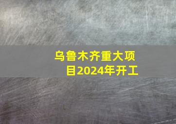 乌鲁木齐重大项目2024年开工