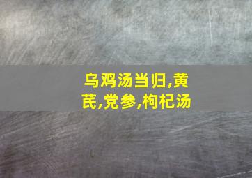 乌鸡汤当归,黄芪,党参,枸杞汤