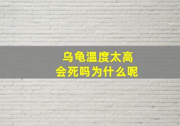 乌龟温度太高会死吗为什么呢