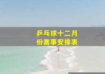 乒乓球十二月份赛事安排表