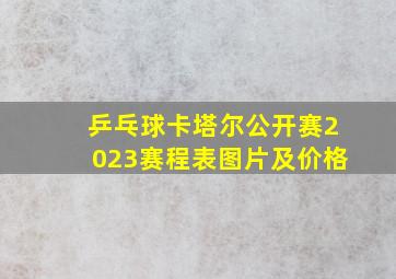 乒乓球卡塔尔公开赛2023赛程表图片及价格