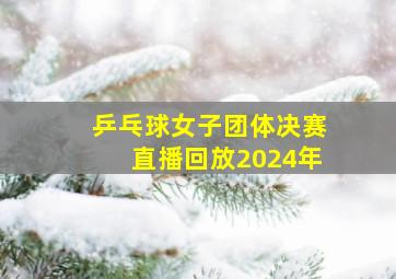 乒乓球女子团体决赛直播回放2024年