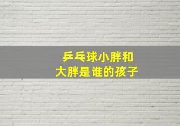 乒乓球小胖和大胖是谁的孩子