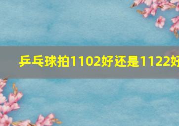 乒乓球拍1102好还是1122好