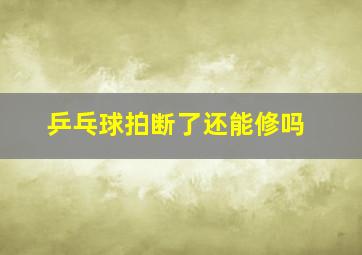 乒乓球拍断了还能修吗