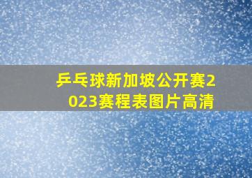 乒乓球新加坡公开赛2023赛程表图片高清