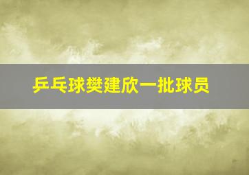 乒乓球樊建欣一批球员