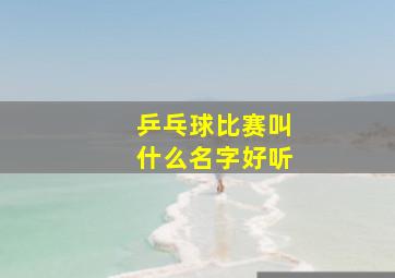 乒乓球比赛叫什么名字好听