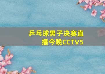 乒乓球男子决赛直播今晚CCTV5